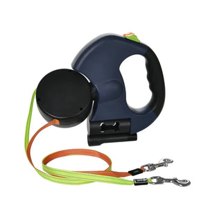 Dual Pet Retractable Leash Rope with LED Light for Small Dogs,Double Puppy, Adjustable Traction Belt, Walking and Running Suppli